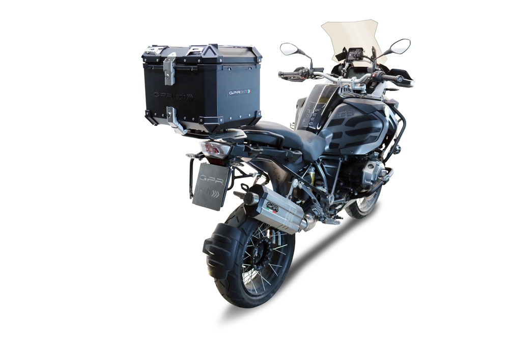 Baúl GPR TECH compatible con  Bmw R 1250 Gs Adventure 2021/2024 e5 Baúl Alpi-Tech en aluminio, color negro con placa específica incluida Capacidad Litros 35