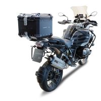 Baúl GPR TECH compatible con  Bmw R 1250 Gs Adventure 2021/2024 e5 Baúl Alpi-Tech en aluminio, color negro con placa específica incluida Capacidad Litros 35
