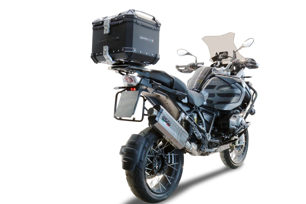 Baúl GPR TECH compatible con  Bmw R 1250 Gs Adventure 2021/2024 e5 Baúl Alpi-Tech en aluminio, color negro con placa específica incluida Capacidad Litros 35
