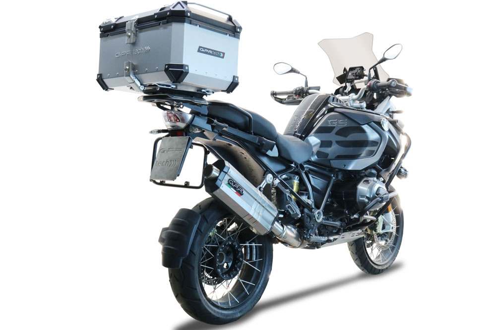 Baúl GPR TECH compatible con  Bmw R 1250 Gs Adventure 2019/2020 e4 Baúl Alpi-Tech en aluminio color plata con placa específica incluida Capacidad Litros 55