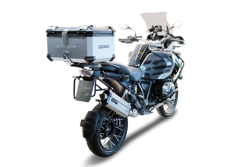 Baúl GPR TECH compatible con  Bmw R 1250 Gs Adventure 2019/2020 e4 Baúl Alpi-Tech en aluminio color plata con placa específica incluida Capacidad Litros 55