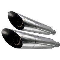 Escape compatible con Harley Davidson Sportster 883 2004-2009, Slash Inox, Par de terminales de escape homologados, con db killer extraíbles y tubos de conexión específicos 