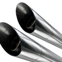 Escape compatible con Harley Davidson Sportster 883 2004-2009, Slash Inox, Par de terminales de escape homologados, con db killer extraíbles y tubos de conexión específicos 