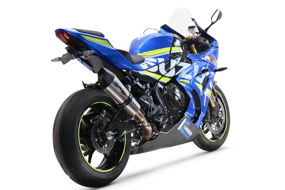 Escape compatible con Suzuki Gsx-R 1000 - 1000 R 2021-2025, GP Evo4 Titanium, Escape legal, homologado, silenciador con db killer desmontable y tubo de conexión específico 