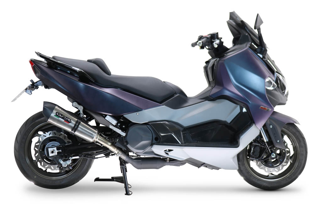Escape compatible con Sym Maxsym TL 508 2021-2024, GP Evo4 Titanium, Escape legal, homologado, silenciador con db killer desmontable y tubo de conexión específico 