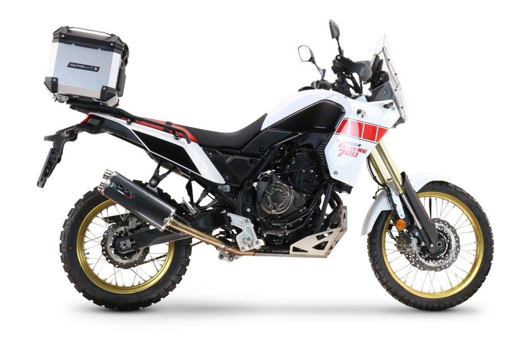 Baúl GPR TECH compatible con  Yamaha Tenere 700 2019/2020 e4 Baúl Alpi-Tech en aluminio color plata, incluye portaequipajes específico de aluminio y placa especifica de acero. Capacidad Litros 55