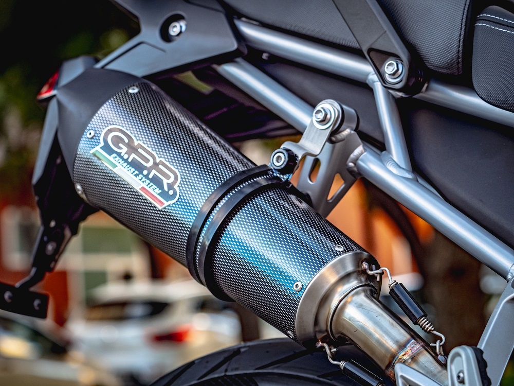 Escape compatible con Triumph Tiger 850 2020-2024, GP Evo4 Poppy, Escape legal, homologado, silenciador con db killer desmontable y tubo de conexión específico 