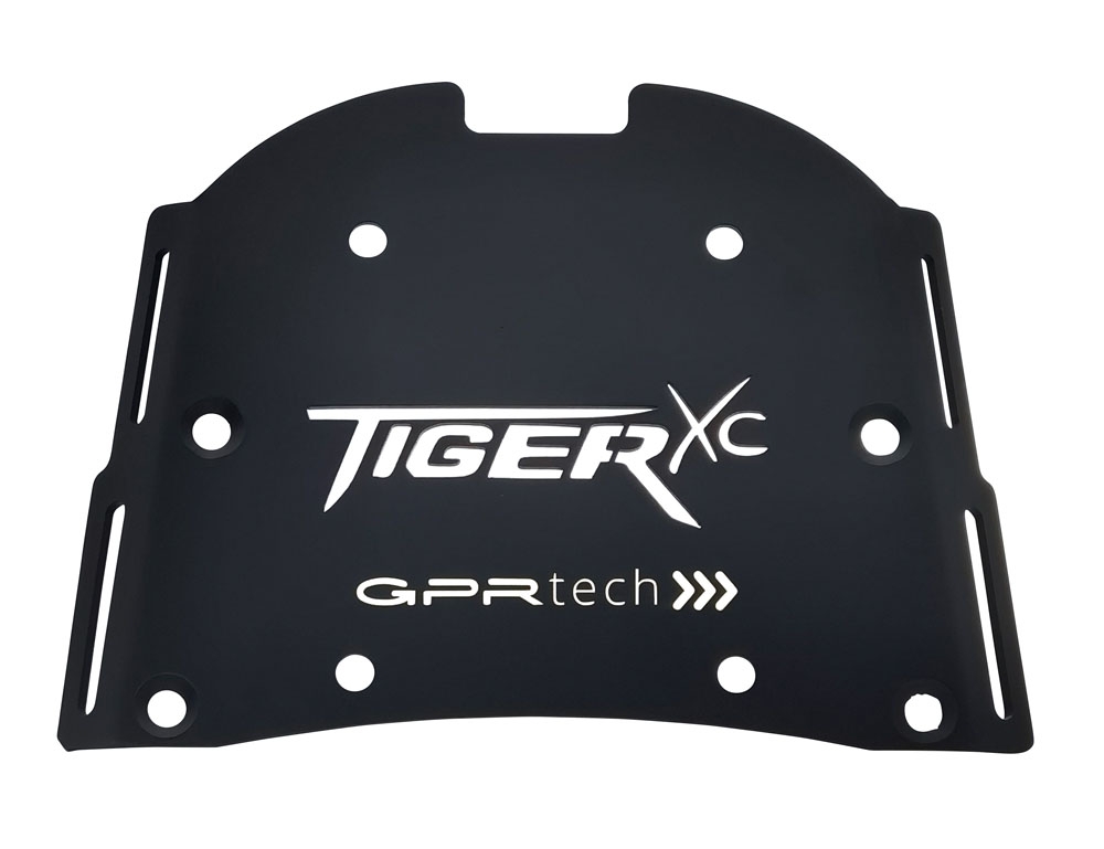 Baúl GPR TECH compatible con  Triumph Tiger 800 2011/2016 e3 Baúl Alpi-Tech en aluminio, color negro con placa específica incluida Capacidad Litros 45