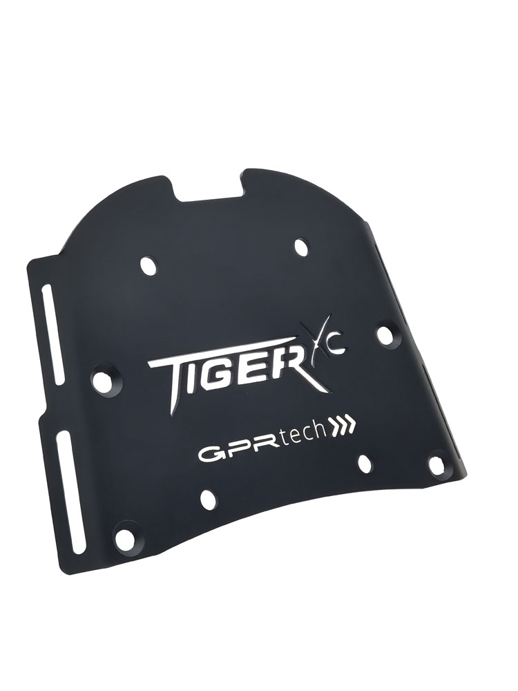 Baúl GPR TECH compatible con  Triumph Tiger 800 2011/2016 e3 Baúl Alpi-Tech en aluminio, color negro con placa específica incluida Capacidad Litros 45