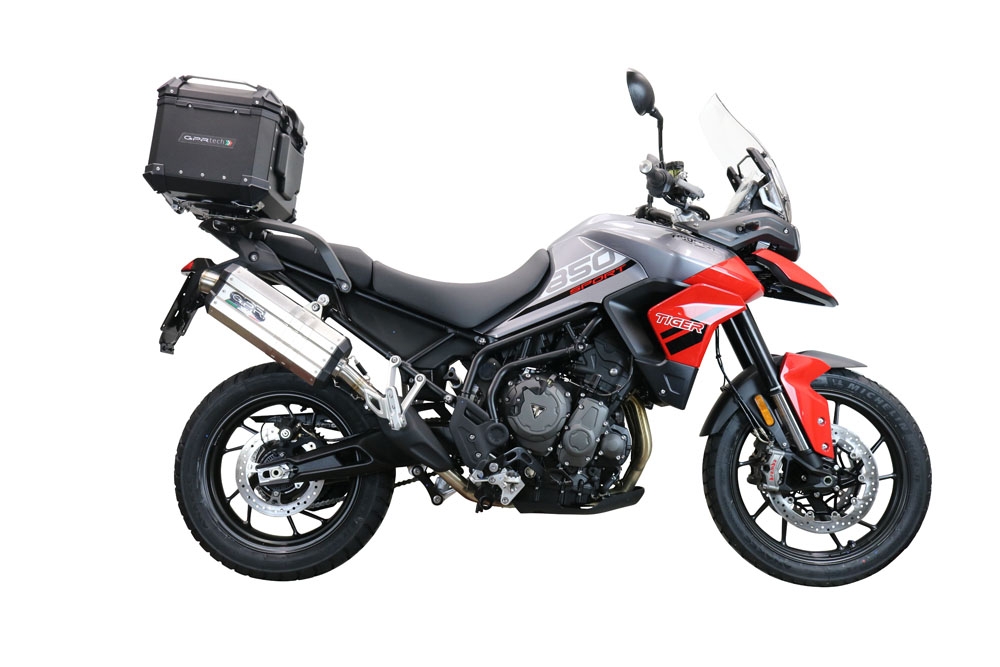 Baúl GPR TECH compatible con  Triumph Tiger 1200 Gt - Rally 2022/2024 e5 Baúl Alpi-Tech en aluminio, color negro con placa específica incluida Capacidad Litros 35