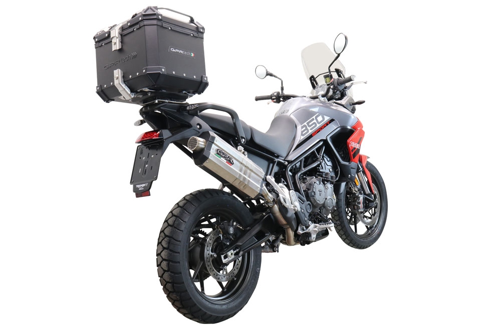 Baúl GPR TECH compatible con  Triumph Tiger 1200 Gt - Rally 2022/2024 e5 Baúl Alpi-Tech en aluminio, color negro con placa específica incluida Capacidad Litros 35