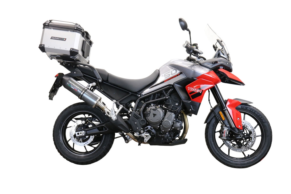 Baúl GPR TECH compatible con  Triumph Tiger 1200 Gt - Rally 2022/2024 e5 Baúl Alpi-Tech en aluminio color plata con placa específica incluida Capacidad Litros 55