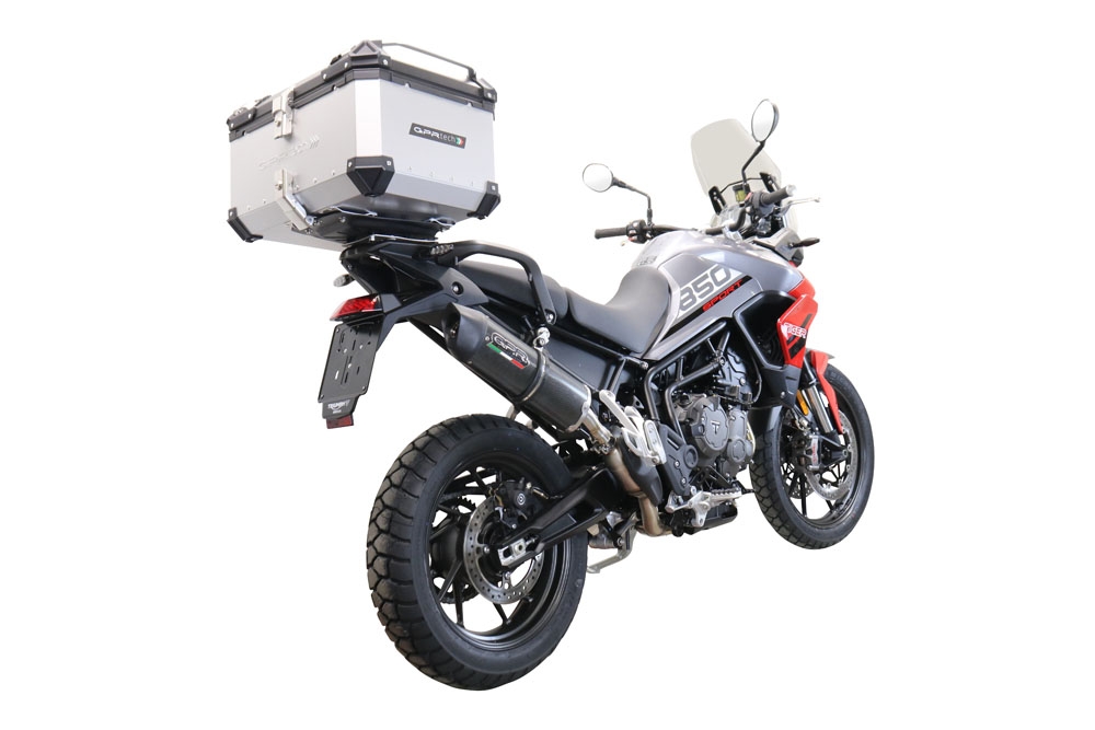 Baúl GPR TECH compatible con  Triumph Tiger 1200 Gt - Rally 2022/2024 e5 Baúl Alpi-Tech en aluminio color plata con placa específica incluida Capacidad Litros 55