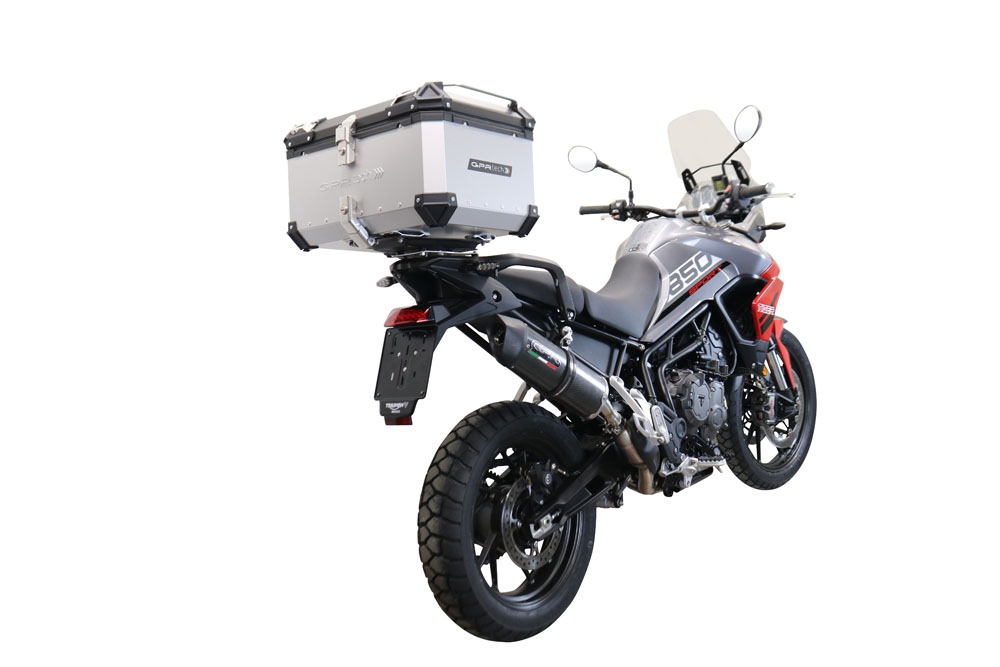Baúl GPR TECH compatible con  Triumph Tiger 1200 Gt - Rally 2022/2024 e5 Baúl Alpi-Tech en aluminio color plata con placa específica incluida Capacidad Litros 55