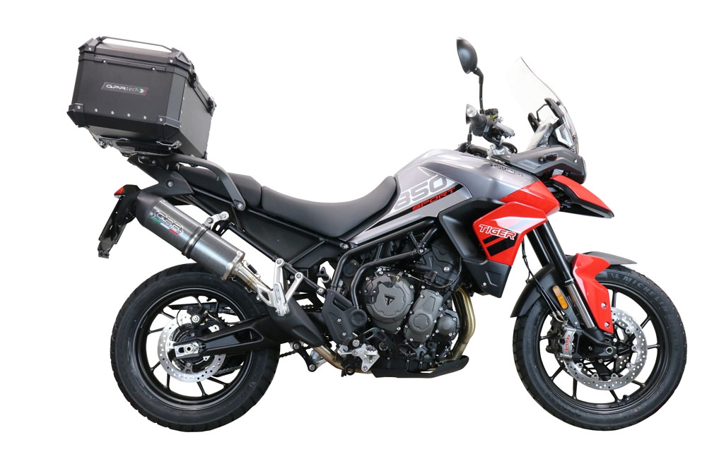 Baúl GPR TECH compatible con  Triumph Tiger 1200 Gt - Rally 2022/2024 e5 Baúl Alpi-Tech en aluminio, color negro con placa específica incluida Capacidad Litros 55