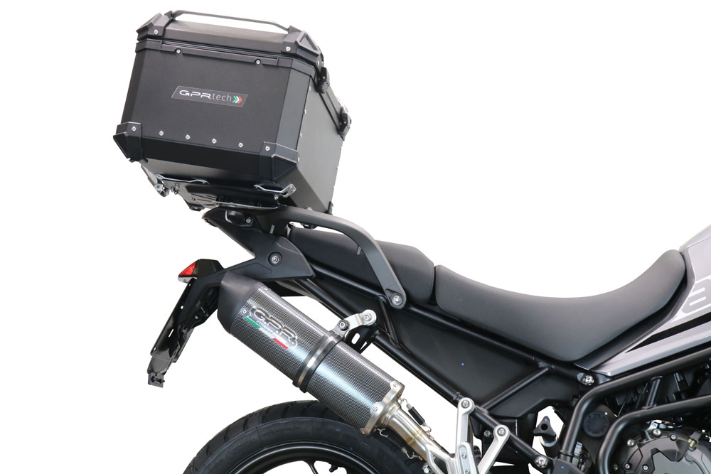 Baúl GPR TECH compatible con  Triumph Tiger 1200 Gt - Rally 2022/2024 e5 Baúl Alpi-Tech en aluminio, color negro con placa específica incluida Capacidad Litros 55