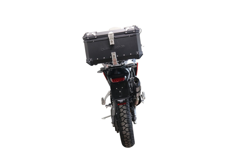Baúl GPR TECH compatible con  Triumph Tiger 1200 Gt - Rally 2022/2024 e5 Baúl Alpi-Tech en aluminio, color negro con placa específica incluida Capacidad Litros 55