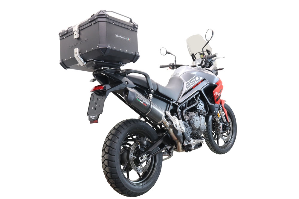 Baúl GPR TECH compatible con  Triumph Tiger 1200 Gt - Rally 2022/2024 e5 Baúl Alpi-Tech en aluminio, color negro con placa específica incluida Capacidad Litros 55