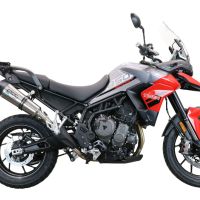 GPR escape compatible con  Triumph Tiger 850 2020-2024, New Grand Prix Evo Titanium, Escape legal, homologado, silenciador con db killer desmontable y tubo de conexión específico 