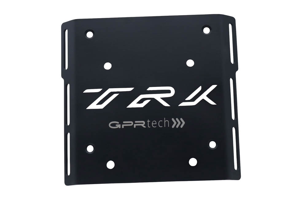 GPR TECH compatible con  Benelli Trk 125 2019/2023 Placa de fijación específica Top Case ALPITECH 55 LT compatible con portaequipajes original, fabricada en acero inoxidable con 4 puntos de anclaje
