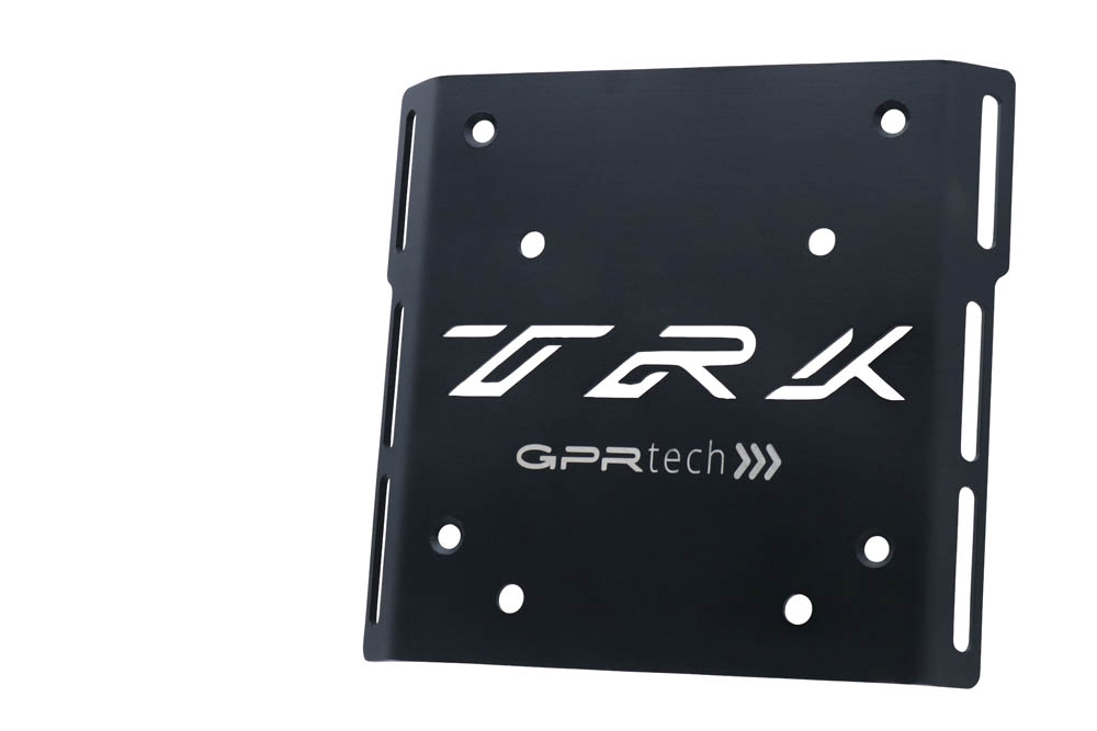 GPR TECH compatible con  Benelli Trk 125 2019/2023 Placa de fijación específica Top Case ALPITECH 55 LT compatible con portaequipajes original, fabricada en acero inoxidable con 4 puntos de anclaje