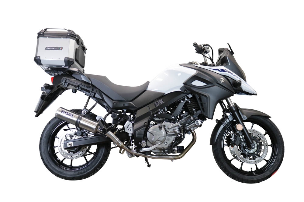 Baúl GPR TECH compatible con  Suzuki V-Strom Dl 650 2021/2024 e5 Baúl Alpi-Tech en aluminio, color negro con placa específica incluida Capacidad Litros 35