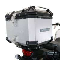 Baúl GPR TECH compatible con  Suzuki V-Strom Dl 650 2021/2024 e5 Baúl Alpi-Tech en aluminio color plata con placa específica incluida Capacidad Litros 35