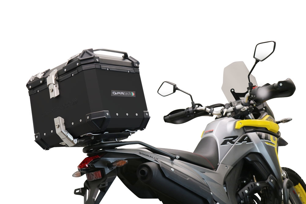 Baúl GPR TECH compatible con  Voge 300Rally 2022/2024 e5 Baúl Alpi-Tech en aluminio, color negro con placa específica incluida Capacidad Litros 35