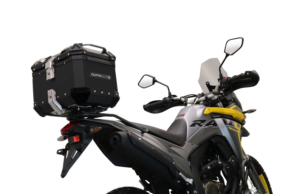 Baúl GPR TECH compatible con  Voge 300Rally 2022/2024 e5 Baúl Alpi-Tech en aluminio, color negro con placa específica incluida Capacidad Litros 26
