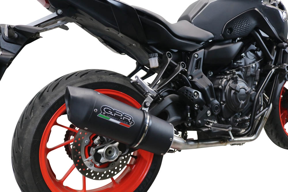 GPR escape compatible con  Yamaha Mt-07  2021-2024, Furore Nero, Escape completo racing, incluyendo colector y db killer desmontable, sin homologación 