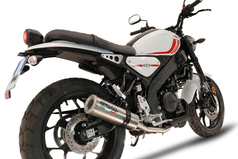 Escape compatible con Yamaha XSR 125 2021-2025, M3 Inox , Escape completo, no legal para países de la UE, con db killer extraíble 