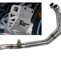 Escape compatible con Yamaha Tenere 700 2019-2020, Decatalizzatore + Paracoppa Titanio, Tubo supresor de catalizador más placa protectora de titanio del motor 