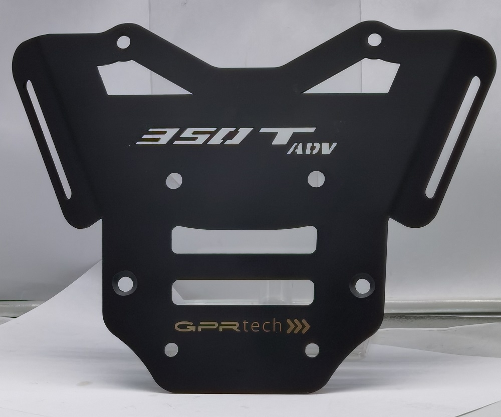 Baúl GPR TECH compatible con  Zontes 350 T2 ADV 2022/2024 e5 Baúl Alpi-Tech en aluminio, color negro con placa específica incluida Capacidad Litros 55