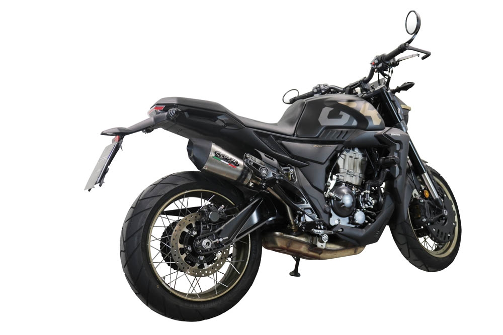 Escape compatible con Zontes 350 T1 ADV 2022-2024, GP Evo4 Titanium, Escape legal, homologado, silenciador con db killer desmontable y tubo de conexión específico 