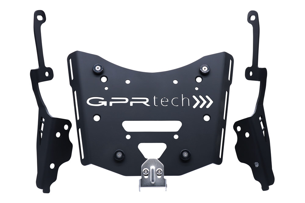 Baúl GPR TECH compatible con  Zontes E 350 2023/2024 Baúl Alpi-Tech en aluminio color plata, incluye portaequipajes específico de aluminio y placa especifica de acero. Capacidad Litros 35