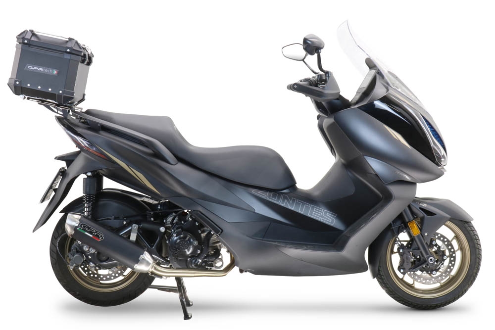 Baúl GPR TECH compatible con  Zontes E 350 2023/2024 Baúl Alpi-Tech en aluminio, color negro con placa específica incluida Capacidad Litros 26
