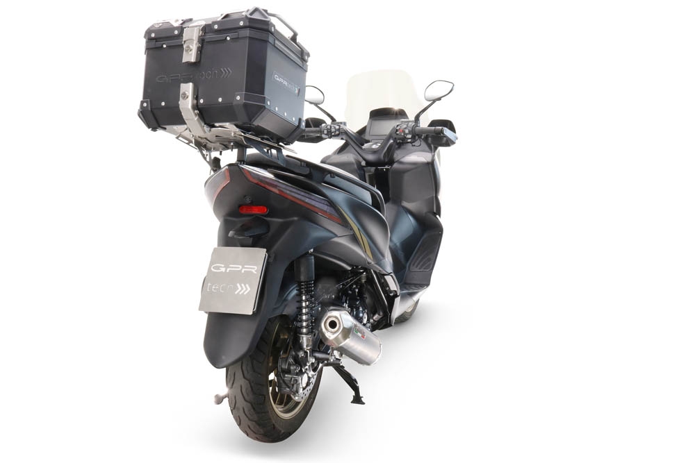 Baúl GPR TECH compatible con  Zontes E 350 2023/2024 Baúl Alpi-Tech en aluminio color plata, incluye portaequipajes específico de aluminio y placa especifica de acero. Capacidad Litros 35