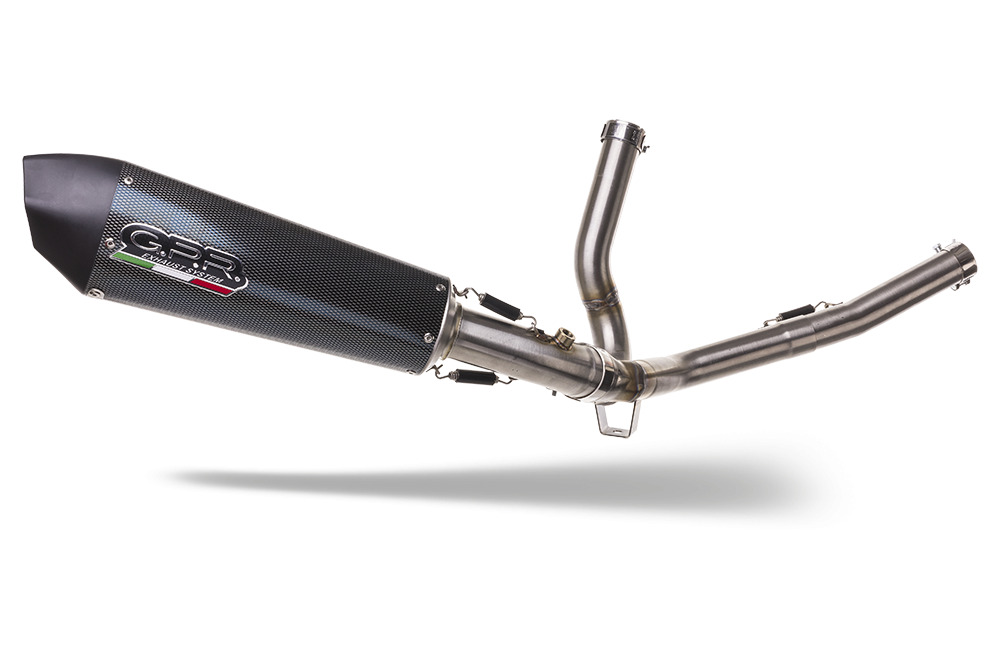 Escape compatible con Suzuki V-Strom 650 2021-2025, Gpe Ann. Poppy, Sistema de escape medio lleno, incluido db killer extraíble y tubo de conexión 
