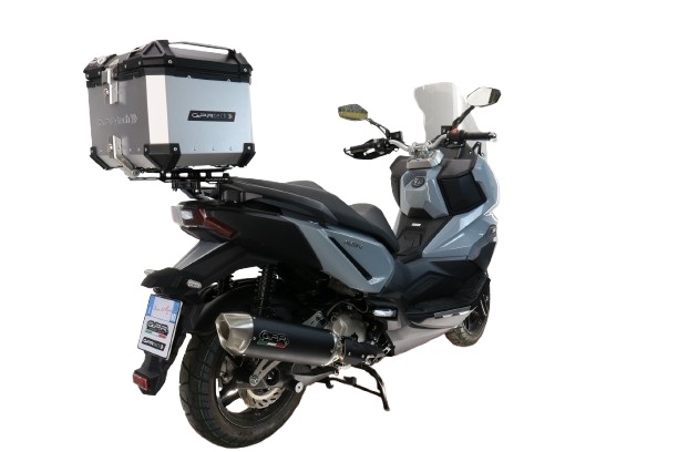 Baúl GPR TECH compatible con  Bmw G 310 Gs 2017/2021 e4 Baúl Alpi-Tech en aluminio color plata con placa específica incluida Capacidad Litros 35