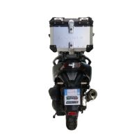 Baúl GPR TECH compatible con  Bmw G 310 Gs 2017/2021 e4 Baúl Alpi-Tech en aluminio color plata con placa específica incluida Capacidad Litros 26
