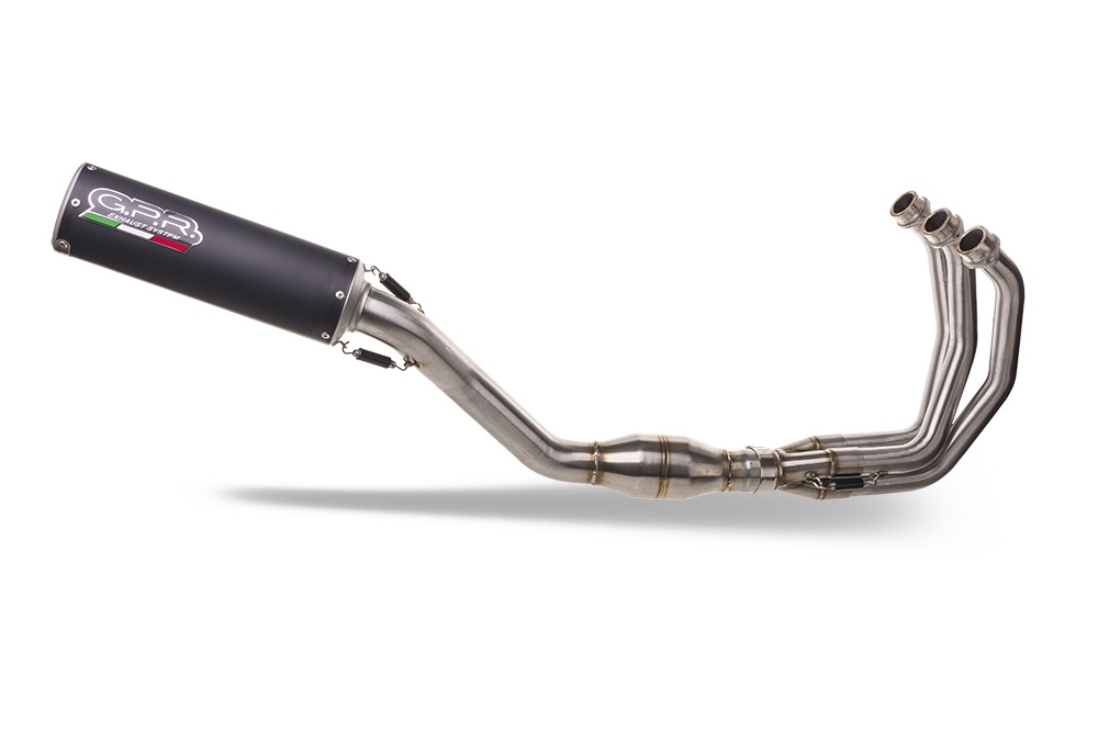 GPR escape compatible con  Yamaha Tracer 9 GT 2021-2024, M3 Black Titanium, Escape completo homologado y legal,con catalizador incluido db killer extraíble 