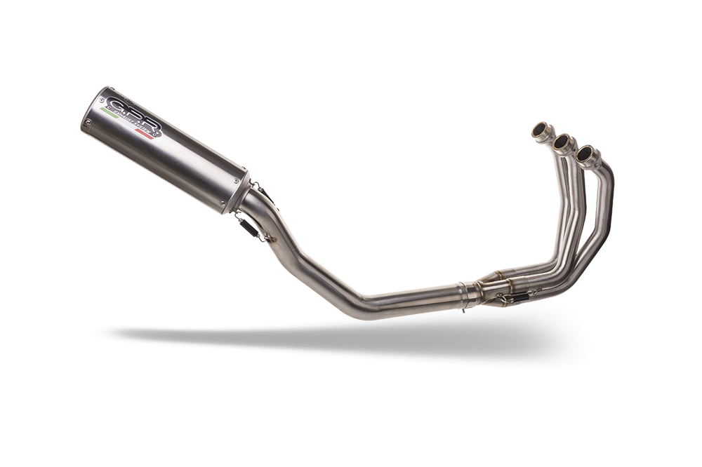 Escape compatible con Triumph Trident 660 2021-2024, M3 Titanium Natural, Escape completo homologado y legal,con catalizador incluido db killer extraíble 