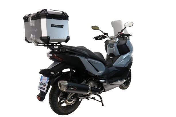 Baúl GPR TECH compatible con  Bmw G 310 Gs 2017/2021 e4 Baúl Alpi-Tech en aluminio color plata con placa específica incluida Capacidad Litros 45