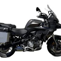 GPR TECH compatible con  Benelli Trk 502 2021/2024 e5 Par de maletas laterales en aluminio color plata con portaequipajes específico Capacidad 38 LT. + 38 LT.