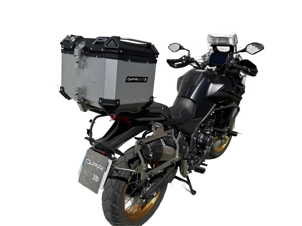 Baúl GPR TECH compatible con  Voge 525DSX 2023/2025 e5 Baúl Alpi-Tech en aluminio color plata con placa específica incluida Capacidad Litros 35