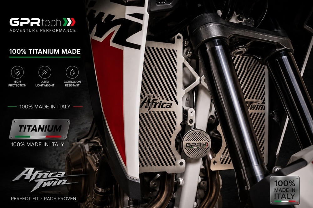 GPR TECH compatible con  Honda Crf 1100 L Africa Twin 2024/2026 e5 plus Protector de radiador de titanio 