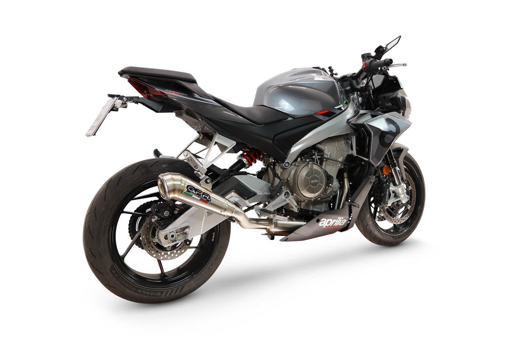 GPR escape compatible con Aprilia TUONO 660 2021-2024, Powercone Evo, Escape completo racing, incluyendo colector y db killer desmontable, sin homologación 