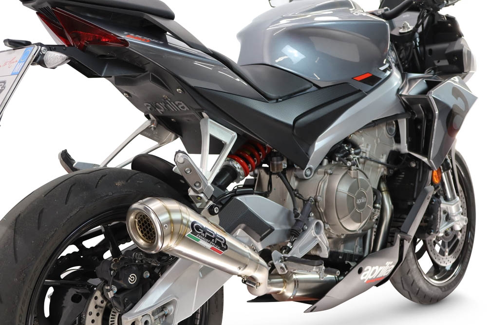 GPR escape compatible con Aprilia TUONO 660 2021-2024, Powercone Evo, Escape completo racing, incluyendo colector y db killer desmontable, sin homologación 