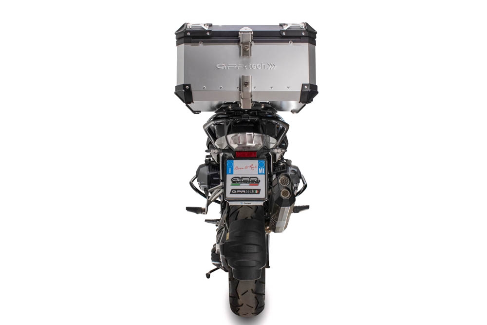 Baúl GPR TECH compatible con  Bmw R 1250 Gs 2021/2024 e5 Baúl Alpi-Tech en aluminio color plata con placa específica incluida Capacidad Litros 55