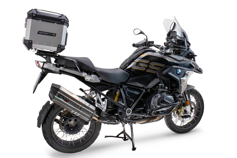 Baúl GPR TECH compatible con  Bmw R 1250 Gs 2021/2024 e5 Baúl Alpi-Tech en aluminio color plata con placa específica incluida Capacidad Litros 35